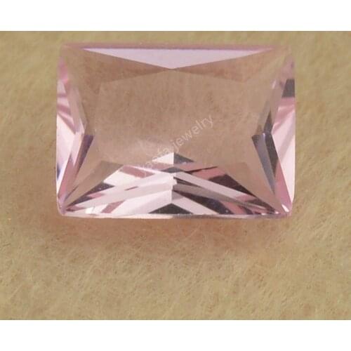 Sale 2x3~13x18mm Light Pink Red Color Glass Lab Made Gems Rectangle Shape Baguette Cut Loose Synthetic Glass Stone For Jewelry