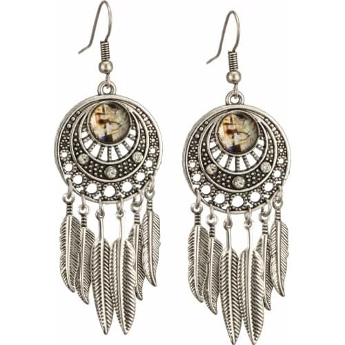 Earrings hanging drop for women wedding party jewelry decorations 2017 Ladies bohemian ethnic tassel bridal costume earring