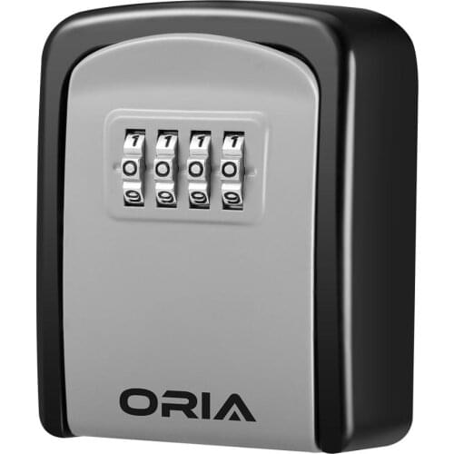 ORIA Password Key Box Decoration Key Code Box Key Storage Lock Box Wall Mounted Password Box Outdoor Key Safe Lock Box Gray