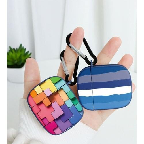 Color Stripe Silicone Earphone shell For Apple Airpod 2/1 Cover For Airpod pro 3 Earphone case for airpods capa fundas Navy blue