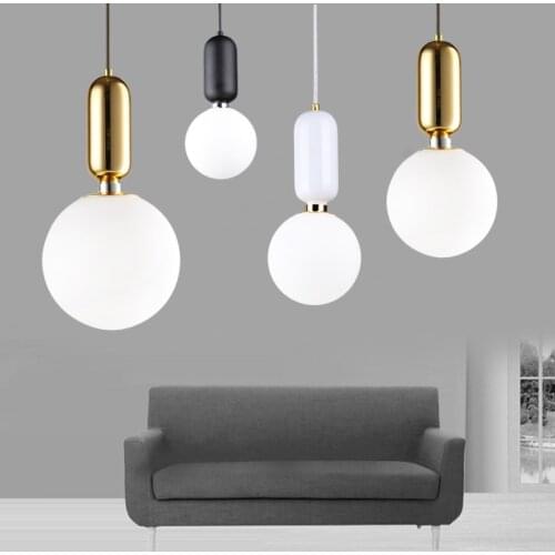 Modern Pendant Light Glass Ball Restaurant Bedside Kitchen Pendant Lights Creative Bedroom Loft Decor led Lamp