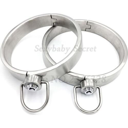 Heavy Stainless Steel Press Lock Neck Collar Fetish Slave Restraint Bdsm Bondage Choker Adult Games Sex Toys For Couples