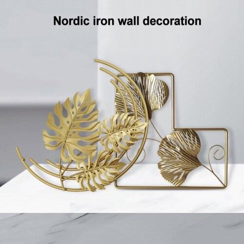 Decoration salon Metal Leaf Wall Decor Wall Sculptures Hanging Parts Wall Decoration Wall Art For Home Bedroom XH8Z