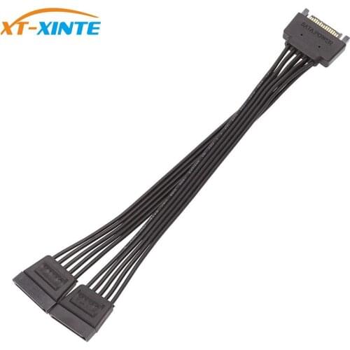 XT-XINTE SATA 15Pin Male to Female Power Extension Cable HDD SSD Power Supply Splitter Cable SATA Power Cable for DIY PC Sever