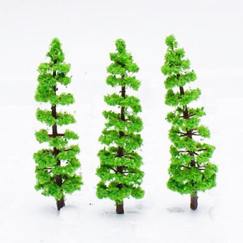 10Pcs/Set Scale 1/100-1/150 Model Fir Tree for Train Track Railway Street Archtecture Layout Scenery HO N