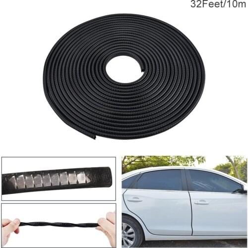 10m Car Door Edge Protector Strip U-Shaped Edge Trim Seal Strip PVC Rubber Styling Moulding Protection Strip Exterior Accessory
