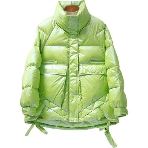 Fad New Winter Coat Women White Duck Down Jacket Women Stand Collar Candy Color Parkas Female Warm Snow Puffer Jacket Outerwear