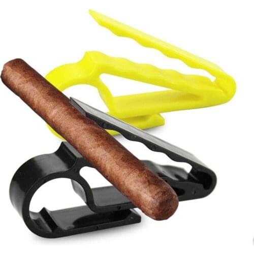 1 pcs Cigar Holder Golf Clips Clamp Boat Minder Grip Clip Cigarette Clamp Smoking products for smoker 2 colors black yellow