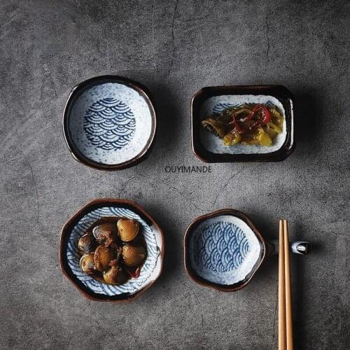1ps Japanese Style Retro Small Sauce Seasoning Dish Home Dish Sauce Dish Dishes Bowls and Plates
