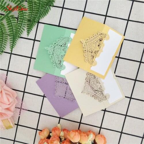 100/50/10pcs Laser Cut Invitations Cards Vintage Wedding Bridal Shower Gift Greeting Card Kits Event Party Supplies Decor 6Z