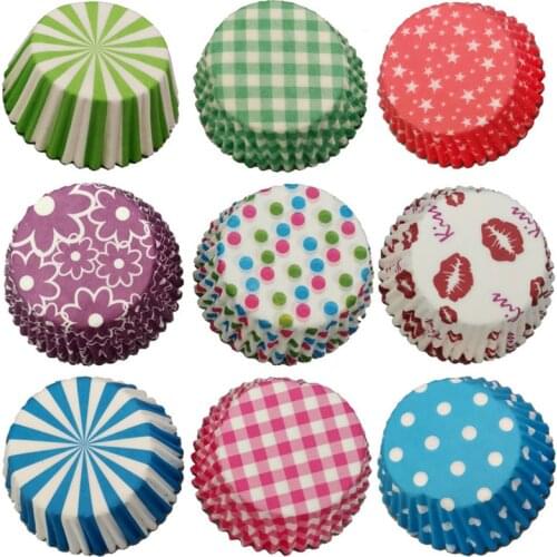 100Pcs Muffin Cupcake Paper Cups Cake Forms Cupcake Liner Baking Muffin Box Cup Case Party Tray DIY Cake Mold Decorating Tools