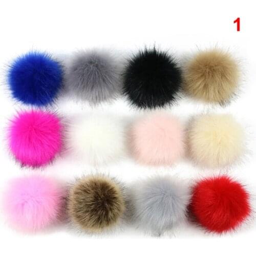 12Pcs 8cm Artificial Rabbit Fur Keychain Women Car Bag Key Ring Fluffy Faux Fox Fur Ball Key Chain Pompom Jewelry