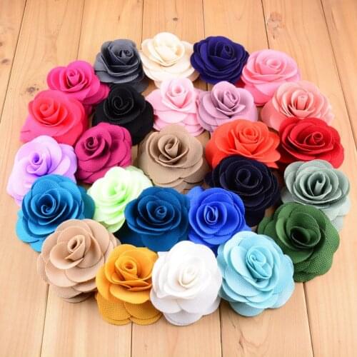 26 pcs/lot , 3.5" Large Layered Fabric Rose Flowers, DIY Fabric Flower for Headbands, Wedding