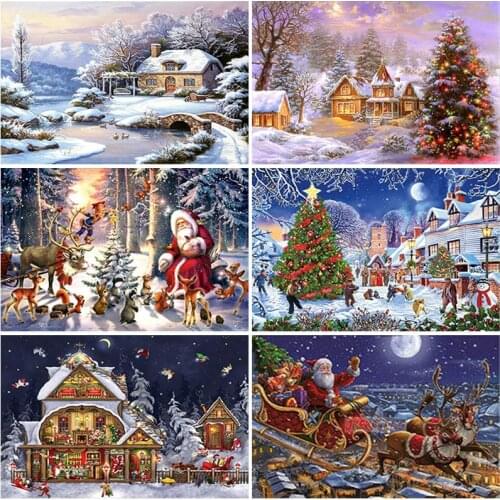 5D Diamond Painting Santa Claus Diamond Mosaic Christmas Diamond Embroidery Winter DIY Full Square Round Cross Stitch Home Decor