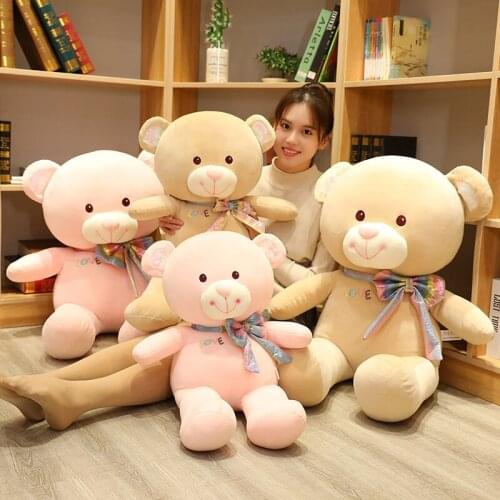 65/80CM Soft Brown Bear Plush Toys Bear Dolls Cute Bear Stuffed Plush Toy Children Lovely Bear Toy For Kids Toys Birthday Gifts