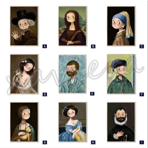 5D Diy Diamond Painting Cartoon Cute Girl Full Square/round Drill Cross Stitch Van Gogh Mona Lisa Pearl Earring Girl Embroidery