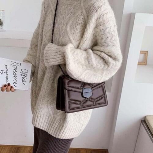 Rivet Chain Brand Designer PU Leather Crossbody Bags For Women Luxury Handbags and Purse