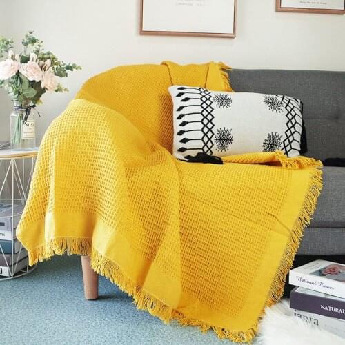 Decorative Sofa Blanket with Tassel Sofa Cover Dust Cover Tapestry Throw Blankets for Travel Plane Cobertor Bedspread Koc