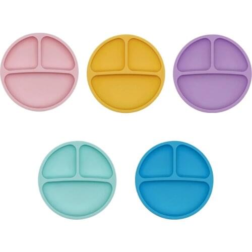 Childrens Dishes Baby Silicone Sucker Bowl Baby Smile Face Plate Tableware Set Smile Face Baby Tableware Set Kids Plate Feeding