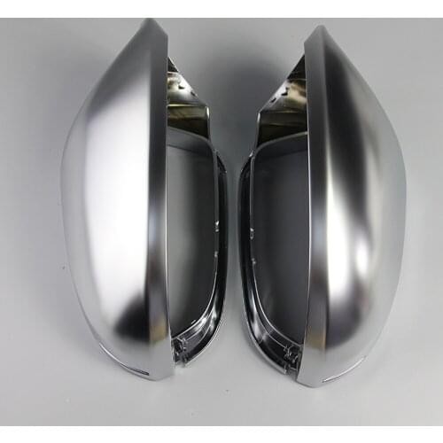 For Audi A6 C7 S6 2012-2018 1 Pair Rearview Mirror Shell Cover Protection Cap Matte Sliver Chrome Wing Mirror Cover