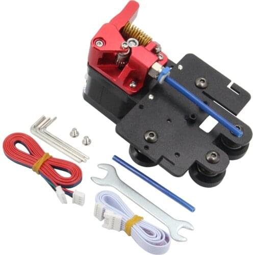 Dual Gear Extruder with 4pcs Pulleys Upgrade Support Plate with Stepper Motor Kit Easy Print Flexible Filament for Ender 5 Serie