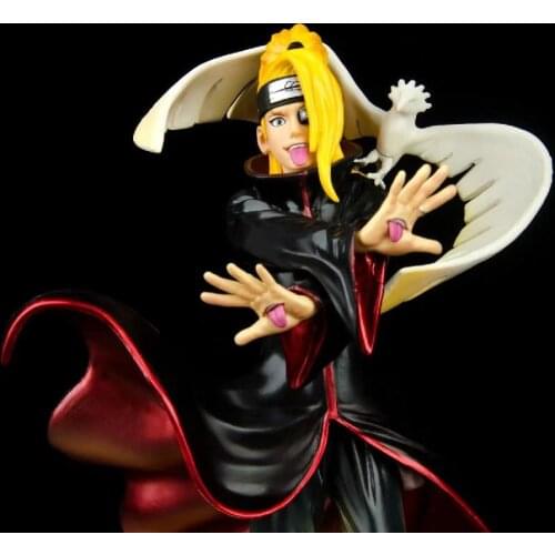 26cm Japan Anime Naruto Figurine Akatsukie Gk Statue Deidara PVC Collection Model Action Figures Car Decor Toys For Kids Gifts