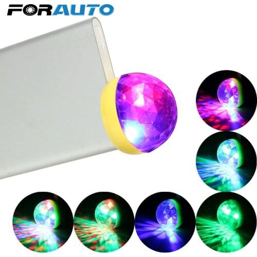 FORAUTO LED Car Atmosphere Lights DJ RGB Lamp USB Club Disco Magic Stage Effect Lights Auto Interior Lights Decorative Lamp
