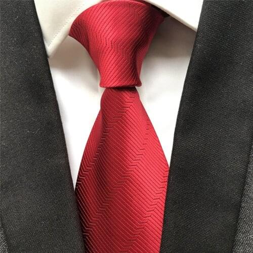 10 cm Width New Designer Mens Formal Ties Jacquard Woven Neck Tie Solid Red Corbatas Neckties for Wedding Party