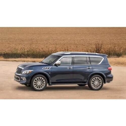 Chrome Door Visor Window Sun Rain Shield Silver Trips Eaves for Nissan Patrol 2010,Infiniti QX80 QX56