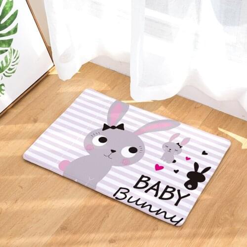 The Rabbit Floor Mats Living Rooms Anti-slip Carpet for Bedroom Kitchen Bathroom Rug Welcome Mats for Front Door