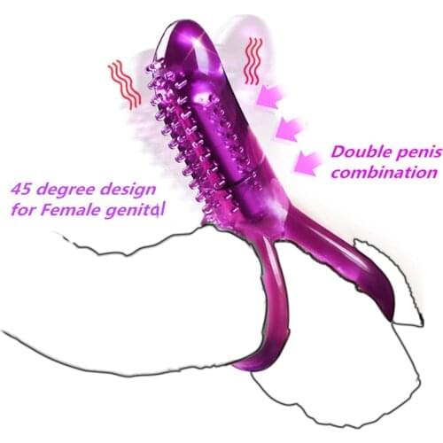 Men Double Vibrating Cock Ring Penis Rings Time Delay Erotic Sex Products Couples Sex Love Toys