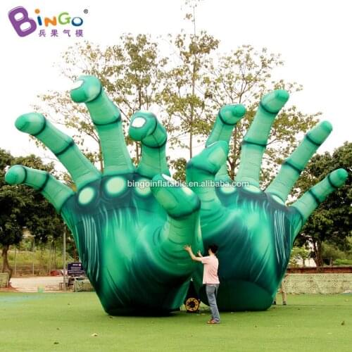 New custom 3/4MH inflatable green ghost hand / Gaint Hand bone advertising Halloween zombie hand toys show