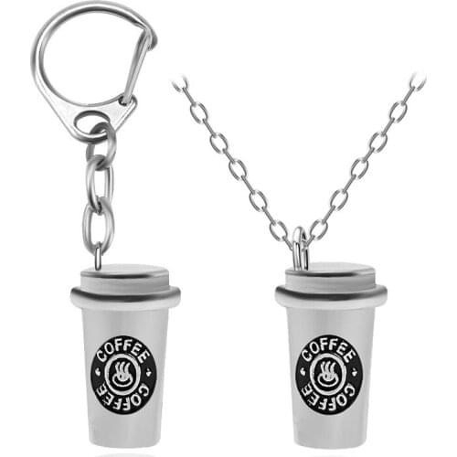 Coffee Cup Necklace like coffee shop To Go Caffeine Java Cuppa charm necklace keyring Jewelry
