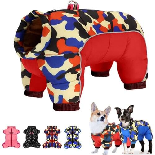 Small Dog Coat Jacket Winter Warm Puppy Clothes Waterproof Camouflage Chihuahua Clothing Overall for Small Medium Dog Pug York