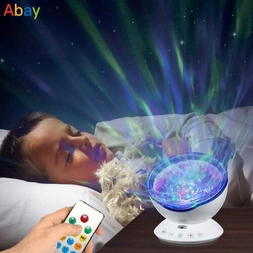 Starry Sky Projection Lamp USB Remote Control Bedside Led Atmosphere Night Light Dream Ocean Watermark Music Projector Lamp