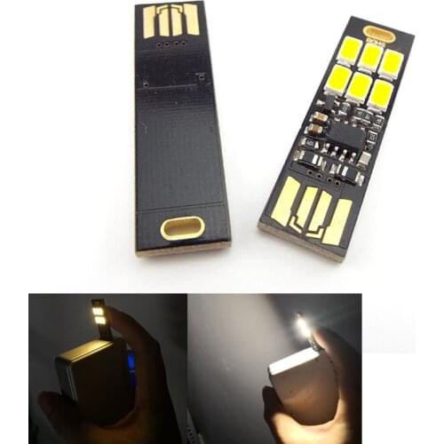 5V adjustable LED USB Lamp 6 Led Keychain Mini Night Light Portable USB Touch Dimmer Lighting for Power Bank Computer Laptop