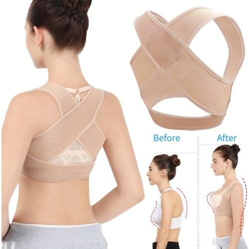 Adjustable Women Elastic Back Support Belt Chest Posture Corrector Shoulder Brace Body Shaper Corset
