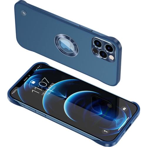 Ultra Thin Hard PC Frameless Phone Case for IPhone 11 Pro Max Case with Ring Translucent Cover for IPhone 12 Pro Max Case