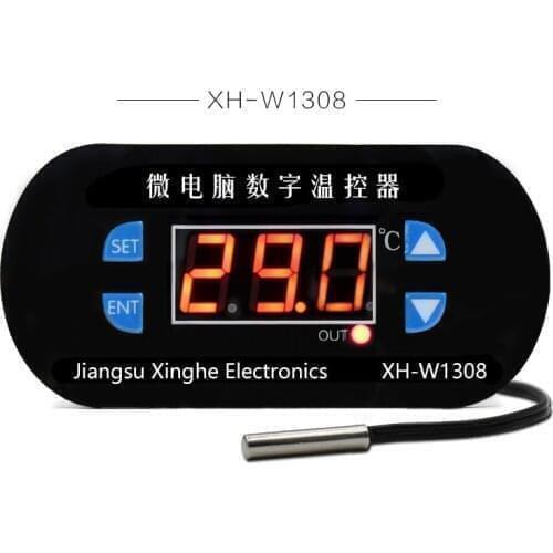 XH-W1308 W1308 AC 220V Adjustable Digital Cool Heat Sensor Red Display Temperature Controller Thermostat Switch DC 12V 24V