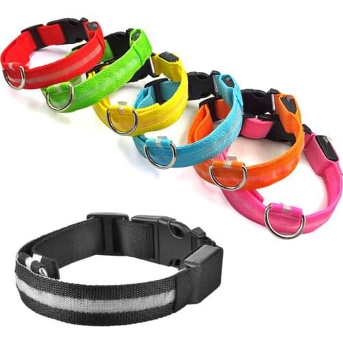 1PC USB Charging Led Dog Collar Anti-Lost/Avoid Car Accident Collar For Dogs Puppies Dog Collars Leads LED Supplies Pet Products