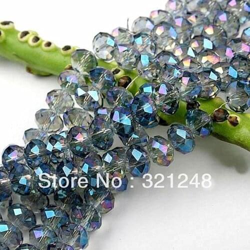 100PCS wholesale price 4x6mm multicolor AB+ crystal glass faceted abacus rondelle elegant loose beads for jewelry making MY2266