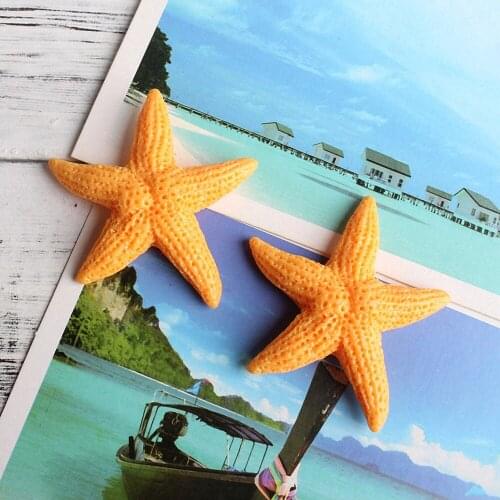 2pcs/set Resin Simulation Starfish Fridge Magnets Cute Sea Animal Magnet Button Refrigerator Message Sticker Home Decoration