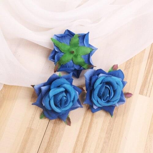 3/5pcs Artificial Velvet Rose Flowers 6cm For Car Decorative Wedding Rose Scrapbooking Craft Flores Simulation Fake Flower