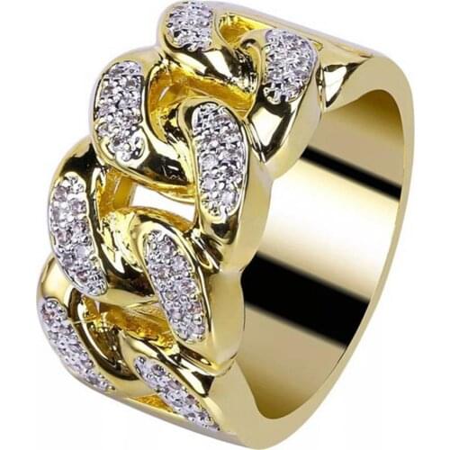 40%HOT Luxury Hollowed Buckle Rhinestone Wide Ring Men Jewelry Party Banquet Decor