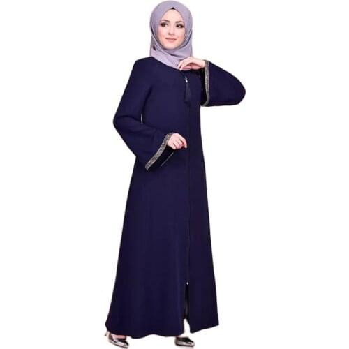 Abaya For Muslim Women Dress Kaftan Robe Trench Coats Femme Musulman Ensembles Abayas Hijab Caftan Dubai Turkey Islamic ClotF908