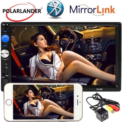 MP5 MP4 Screen Mirroring Mirror Link Car Radio Stereo 7'' Touch Screen Multi-languages AUX USB TF 2 DIN Bluetooth
