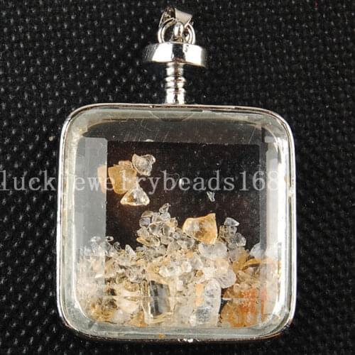 Free Shipping Women Fashion Jewelry 29mm Genuine Yellow Crystal Wishing Bottle Pendant Bead 1pcs C3200