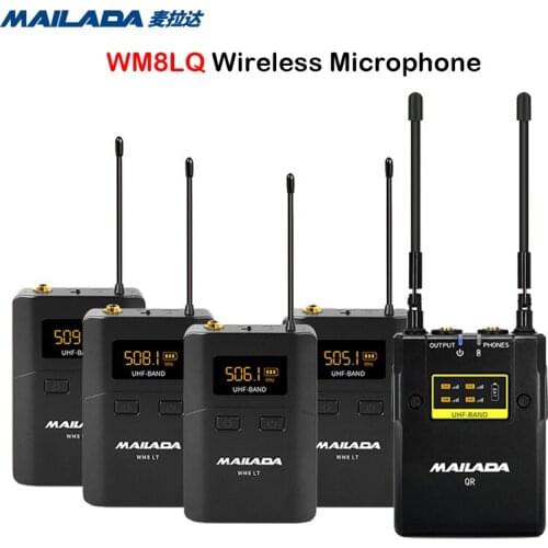 Mailada WM8LQ Microphone Wireless Professional Real Time Monitoring Intelligent Noise Reduction Mic for Smartphone DSLR Camera