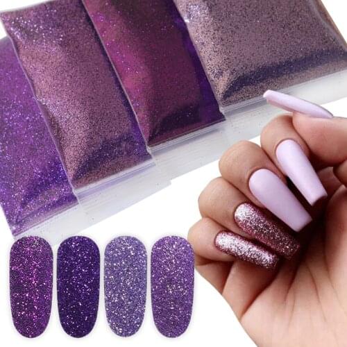 11 Colors Nail Art Glitter Pigment Powder Nail Decorations Manicure Sparkly Rose Gold Pink Purple Sequins For Nails Salon Tools