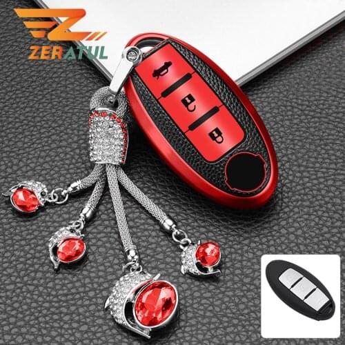 For Infiniti Nissan Qashqai J11 J10 Tiida Versa X-trail T32 Juke Leaf Micra K12 Note Patrol Car 3Button Key Cover Case Keychain